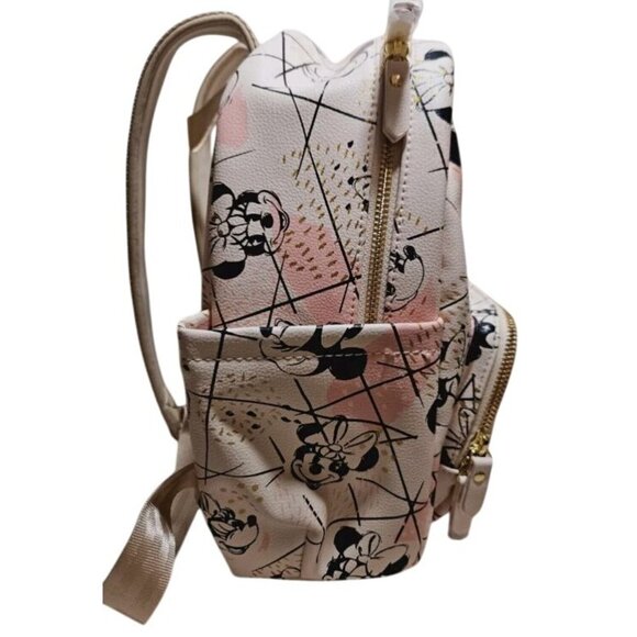 Shimmery Minnie Mouse Mini Backpack By Petunia Pickle Bottom With Keychain - Picture 7 of 8